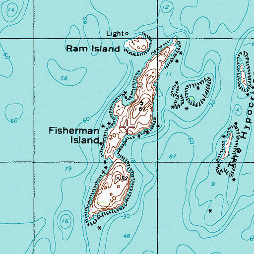 Topographic Map of Fisherman Island, ME