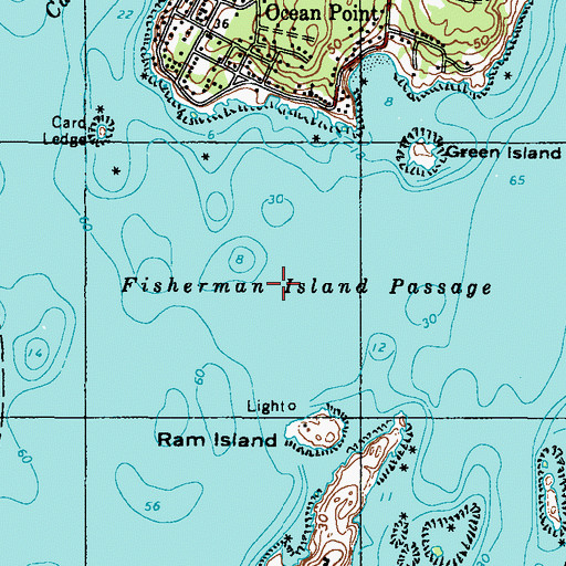 Topographic Map of Fisherman Island Passage, ME