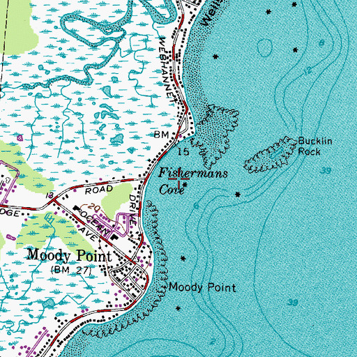 Topographic Map of Fishermans Cove, ME