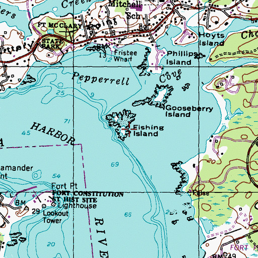 Topographic Map of Fishing Island, ME