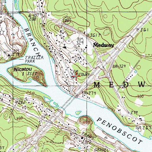 Topographic Map of Fiske Cemetery, ME