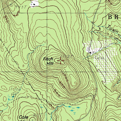 Topographic Map of Fitch Hill, ME