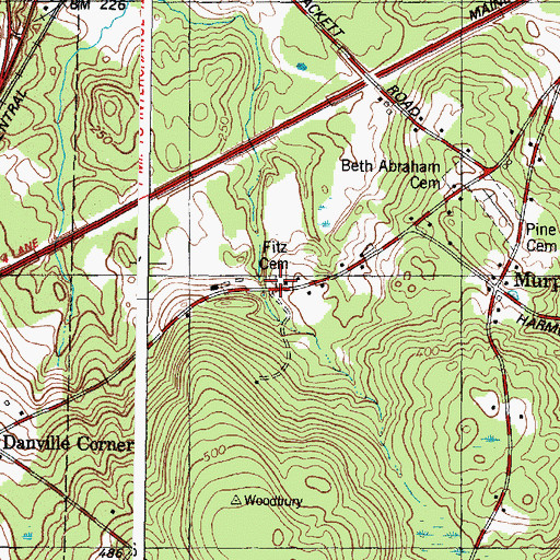 Topographic Map of Fitz Cemetery, ME