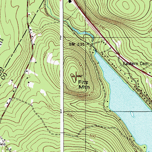 Topographic Map of Fitz Mountain, ME