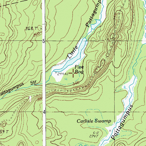 Topographic Map of Five Bog, ME