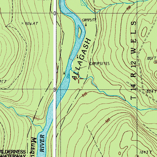 Topographic Map of Five Finger Brook, ME