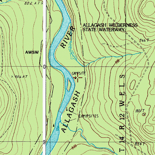 Topographic Map of Five Finger Camp, ME