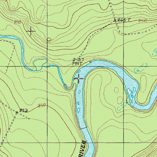 Topographic Map of Fivemile Brook, ME