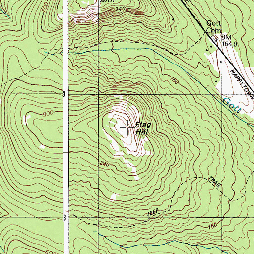 Topographic Map of Flag Hill, ME