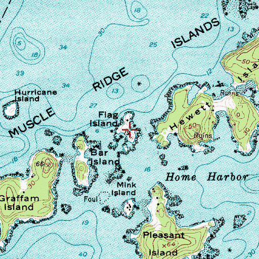 Topographic Map of Flag Island, ME