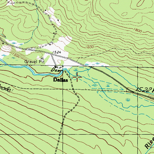 Topographic Map of Flagg Dam, ME