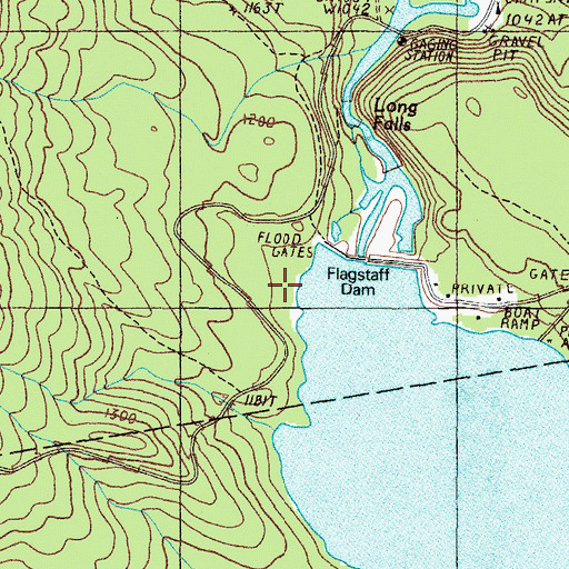 Topographic Map of Flagstaff Cemetery, ME