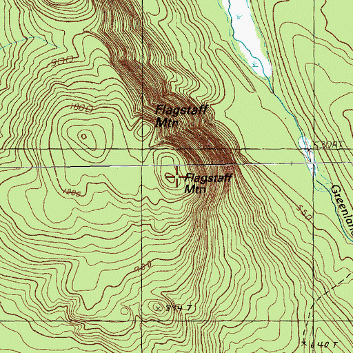 Topographic Map of Flagstaff Mountain, ME