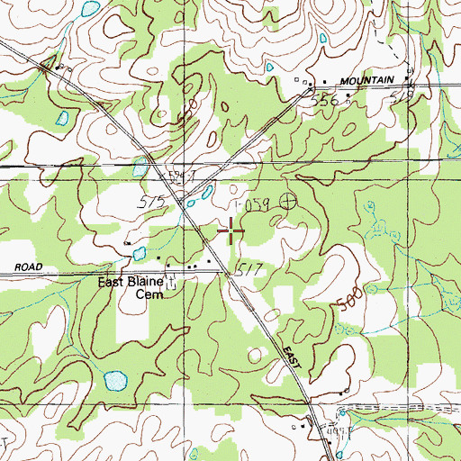 Topographic Map of Flagstaff School, ME