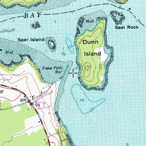 Topographic Map of Flake Point Bar, ME