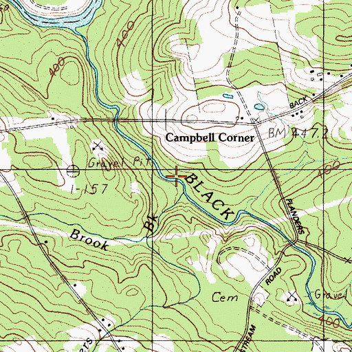 Topographic Map of Flanders Brook, ME
