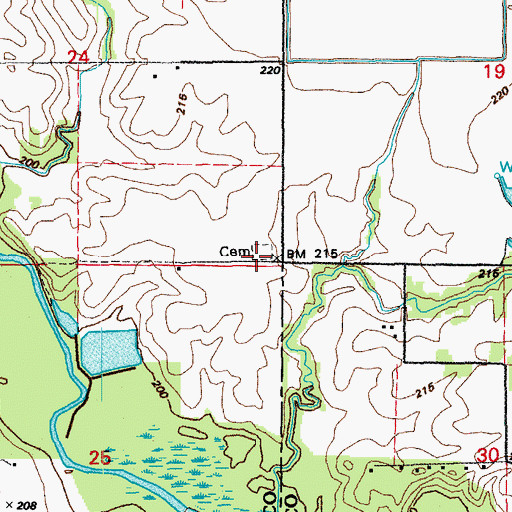 Topographic Map of Zion Cemetery, AR
