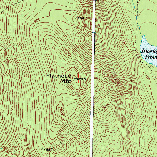 Topographic Map of Flathead Mountain, ME