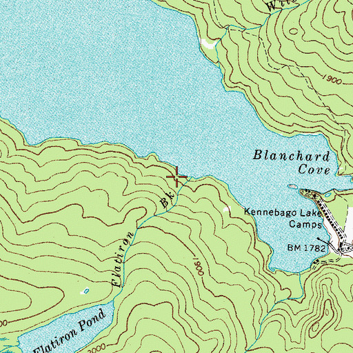 Topographic Map of Flatiron Brook, ME
