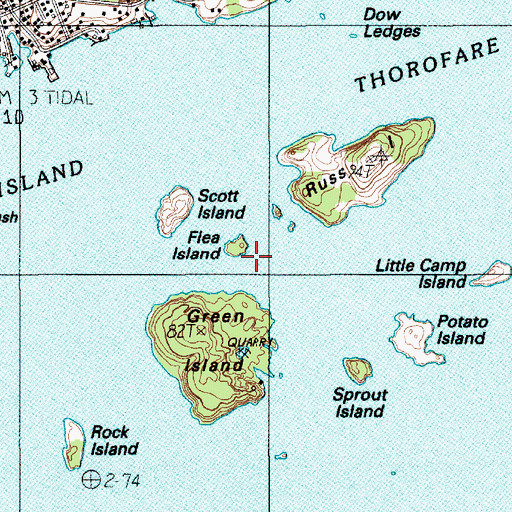 Topographic Map of Flea Island, ME