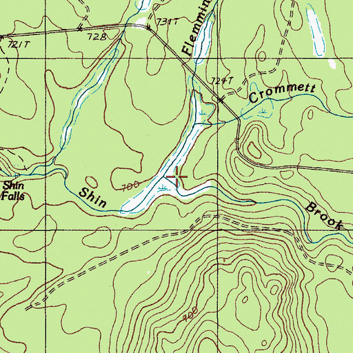 Topographic Map of Flemming Brook, ME