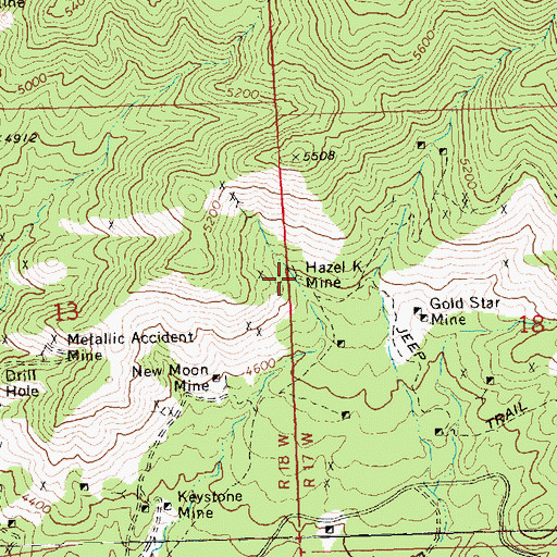 Topographic Map of Hazel K Mine, AZ