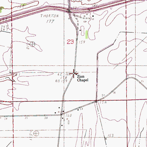 Topographic Map of Zion Chapel, AR