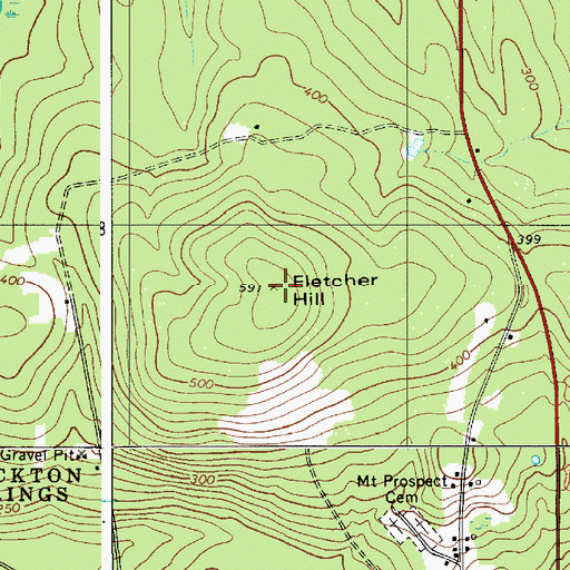 Topographic Map of Fletcher Hill, ME