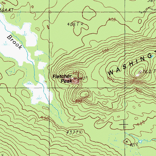 Topographic Map of Fletcher Peak, ME