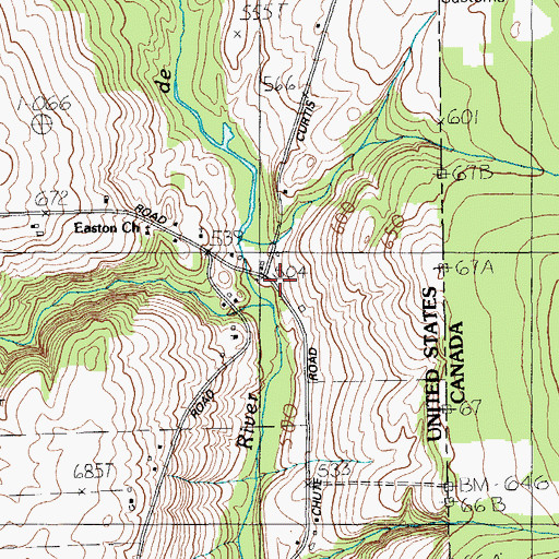 Topographic Map of Fling Brook, ME