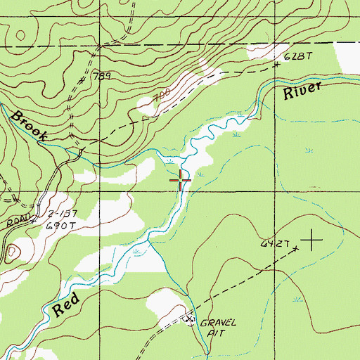 Topographic Map of Flint Brook, ME