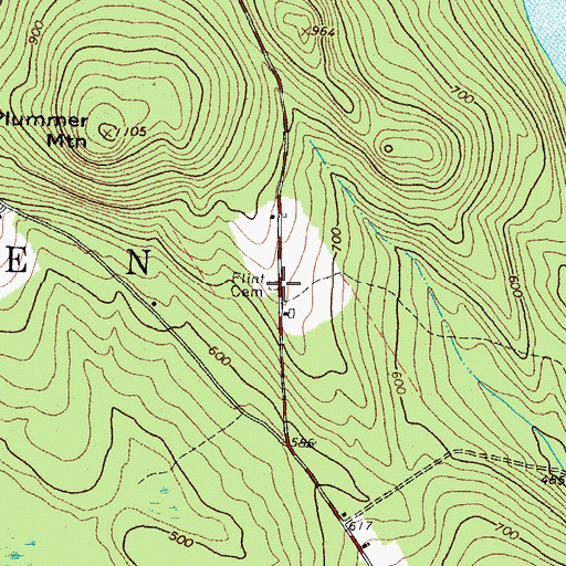 Topographic Map of Flint Cemetery, ME