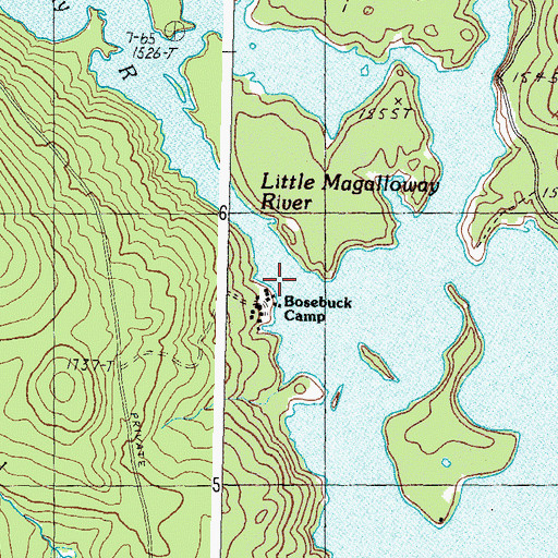 Topographic Map of Bosebuck Camp, ME