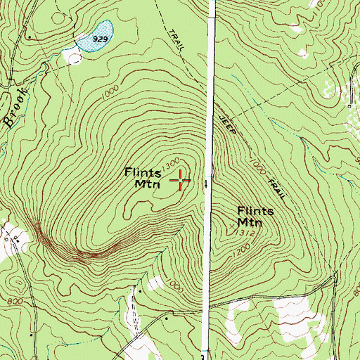 Topographic Map of Flints Mountain, ME