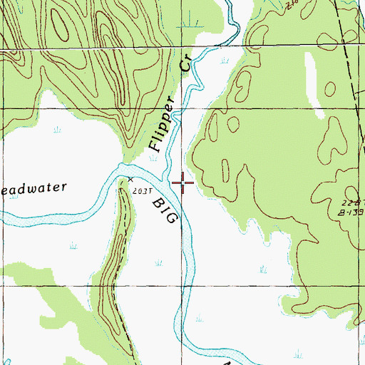 Topographic Map of Flipper Creek, ME