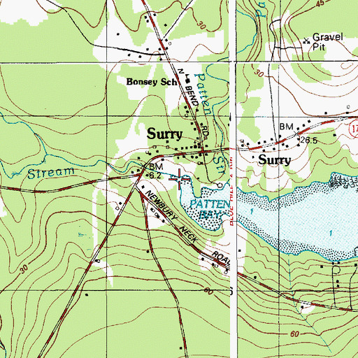 Topographic Map of Flood Stream, ME
