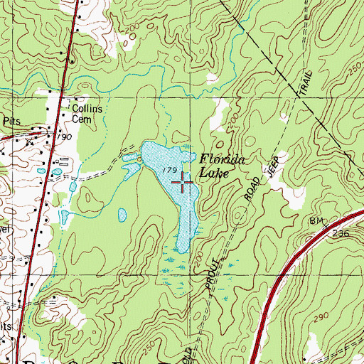 Topographic Map of Florida Lake, ME
