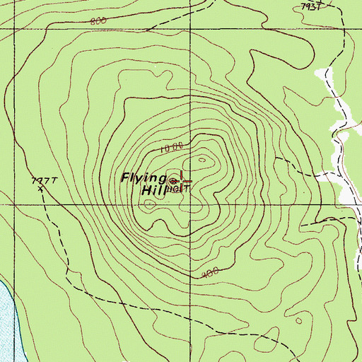 Topographic Map of Flying Hill, ME