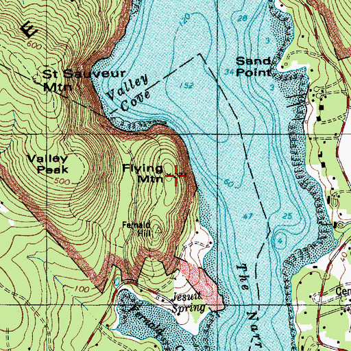 Topographic Map of Flying Mountain, ME
