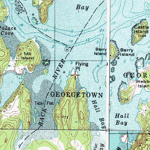 Topographic Map of Flying Point, ME