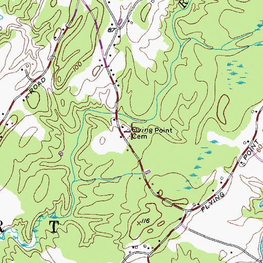 Topographic Map of Flying Point Cemetery, ME