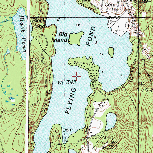 Topographic Map of Flying Pond, ME