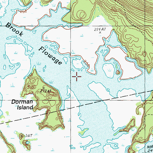 Topographic Map of Flynn Brook, ME