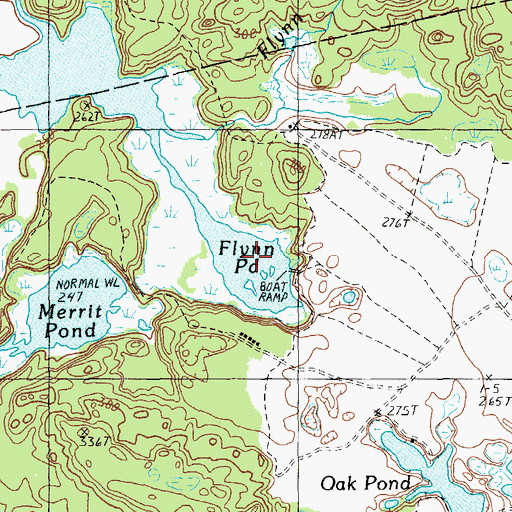 Topographic Map of Flynn Pond, ME