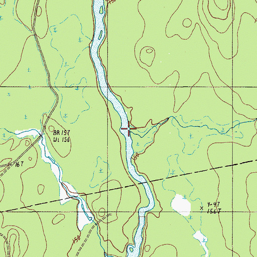 Topographic Map of Fogg Brook, ME