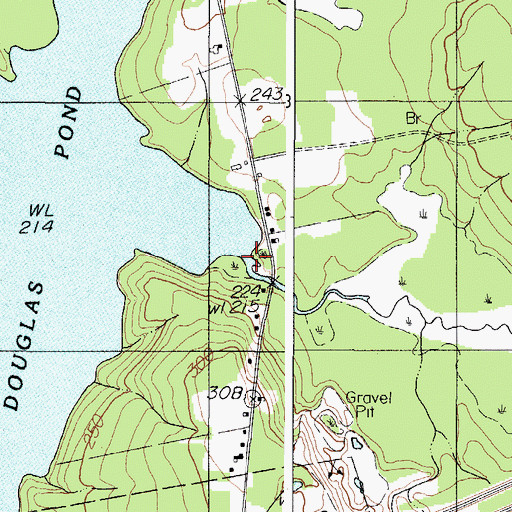 Topographic Map of Fogg Brook, ME