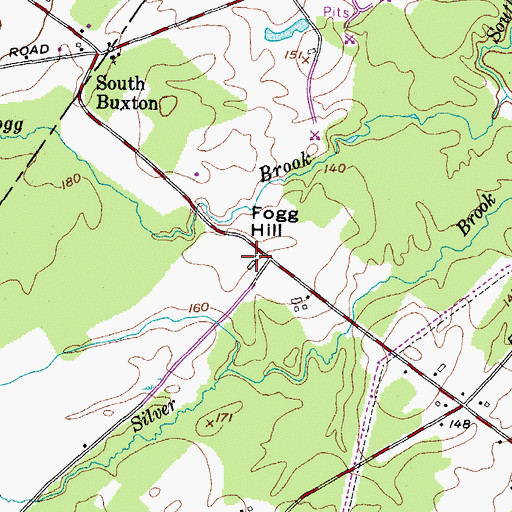 Topographic Map of Fogg Hill, ME