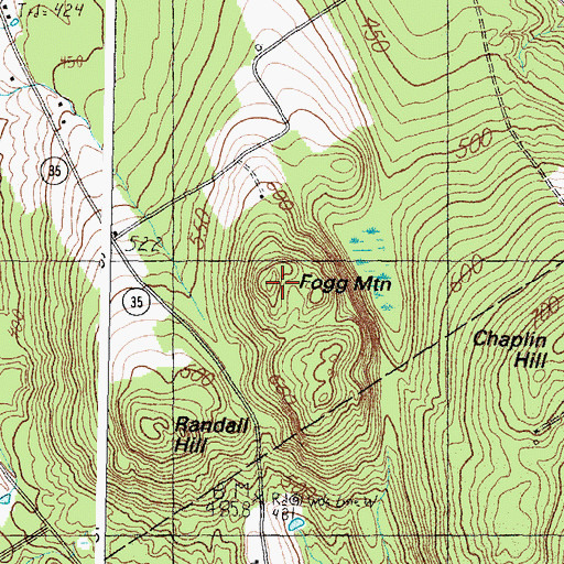 Topographic Map of Fogg Mountain, ME