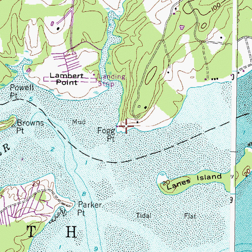 Topographic Map of Fogg Point, ME