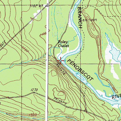 Topographic Map of Foley Outlet, ME